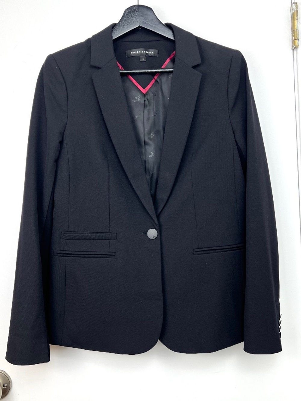 Willow & Thread One Button Blazer size 8 Black Career Formal Office Dressy